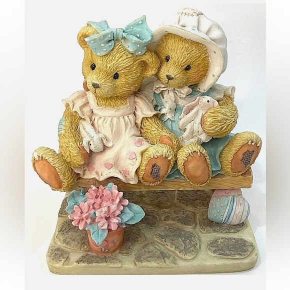 Cherished Teddies Tracie & Nicole Side By Side With Friends Figurine 911372 1992 - Picture 1 of 9